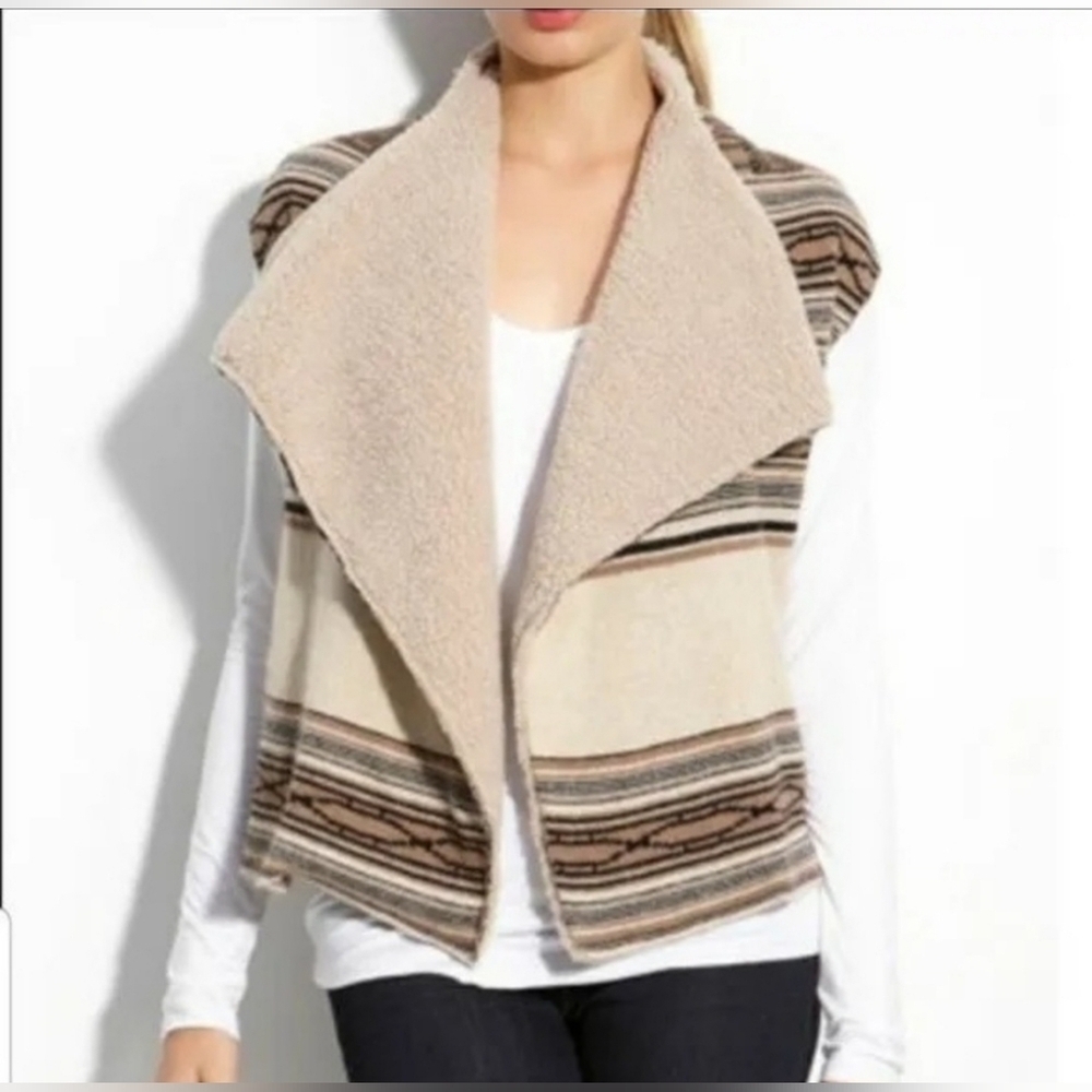 ❤️ CYNTHIA VINCENT TWELFTH STREET CASHMERE LAMBSWOOL SHERPA LINED SWEATER VEST